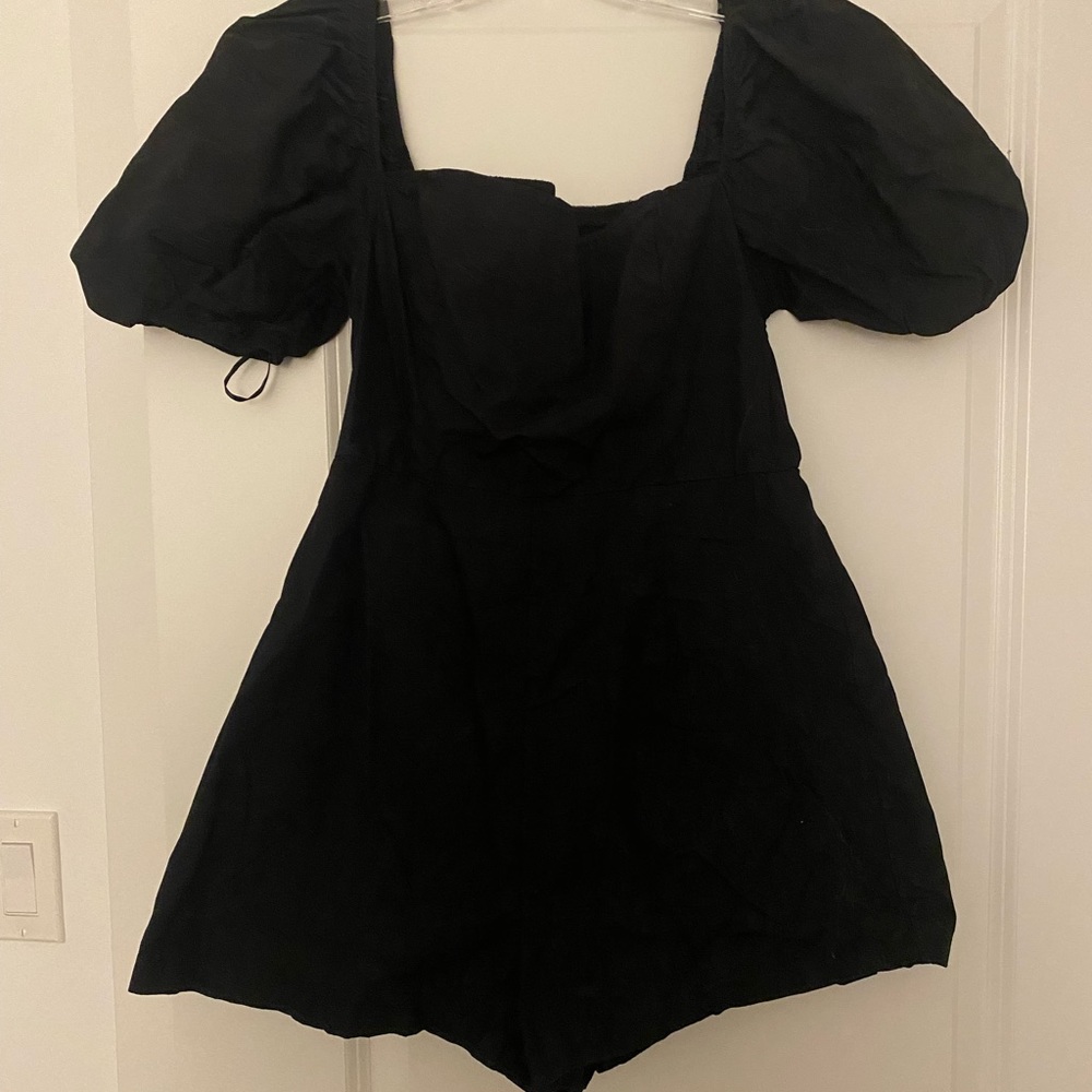 Shein Black Puff Sleeve Romper. Worn once.